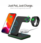 Ninja 15W 3 in 1 Fast Wireless Charging Station for Mobile Phones
