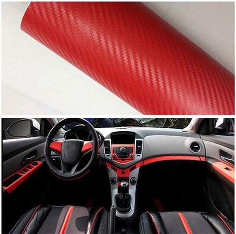 Car styling Red 3D Carbon Fiber Vinyl Film Wrap - iDetailGarage